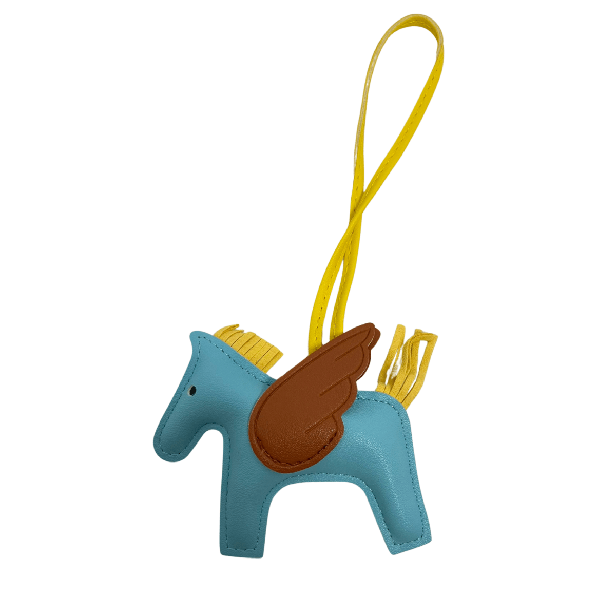 Charm - Ciondolo Cavalluccio Vera Pelle - Colore Celeste - YULUBAGS