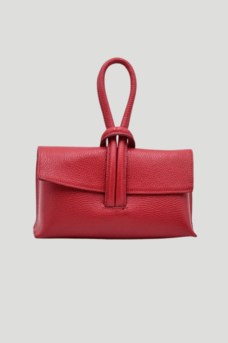 Borsa in vera Pelle "Nodo" - Borsa rettangolare a mano - Colore Rosso - YULUBAGS