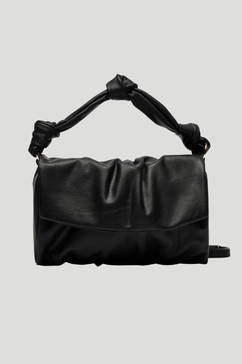 Borsa in vera Pelle "Penelope" - Morbida pelle increspata alta qualità - Colore Nero - YULUBAGS
