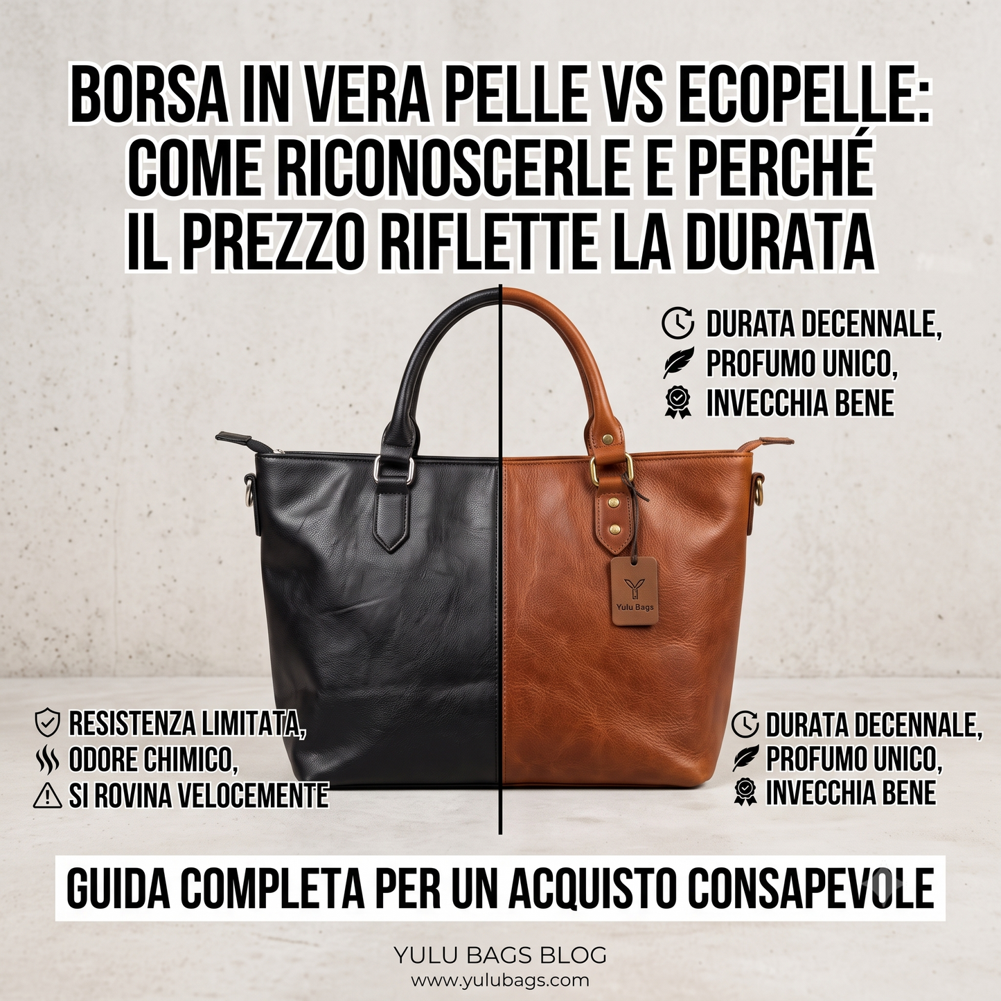 Borsa in vera pelle vs ecopelle: come riconoscerle e perché il prezzo riflette la durata