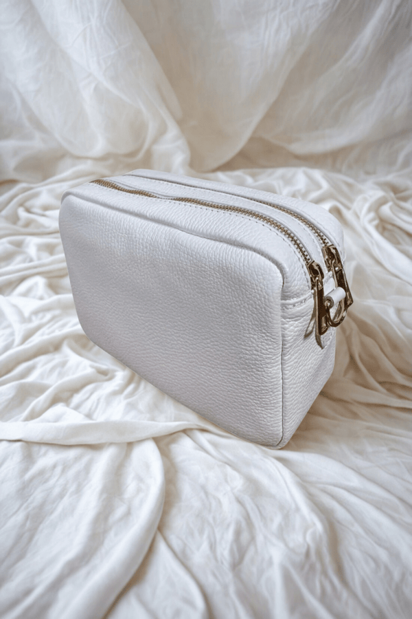 Borsa in vera Pelle "Amar" - Pochette doppio scomparto - Colore Bianco - YULUBAGS