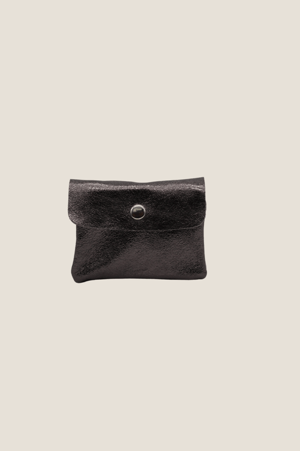 Portamonete in vera Pelle - Colore Laminato Nero - YULUBAGS
