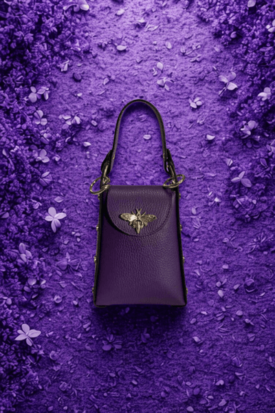Borsa in vera Pelle "Verve" - Mini Bags Moscettone Ape - Colore Viola - YULUBAGS