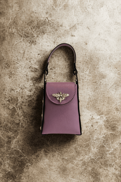 Borsa in vera Pelle "Verve" - Mini Bags Moscettone Ape - Colore Rosa Cipria - YULUBAGS