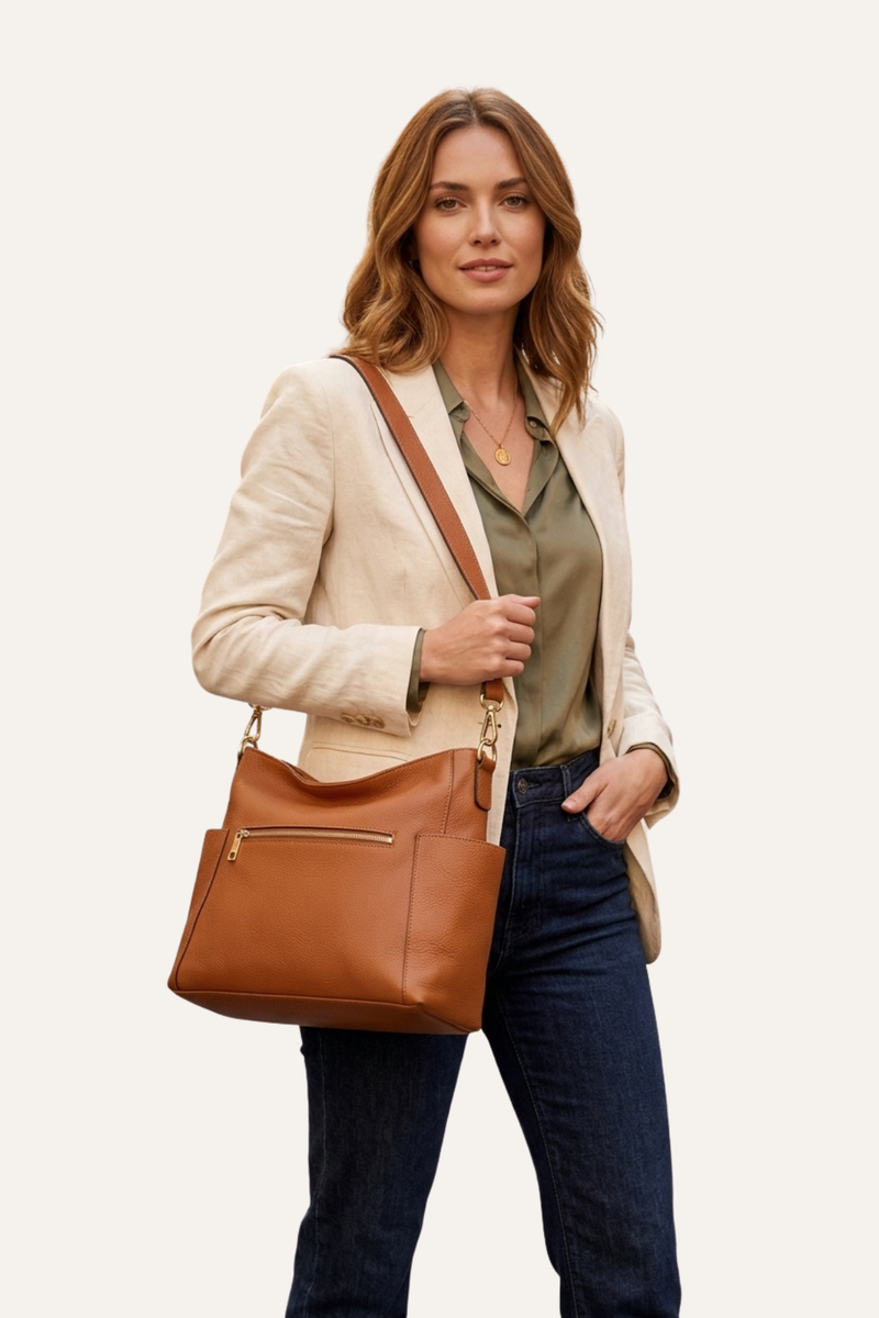 Adelaide - Funzionalità e Design Multicomparto - colore Cuoio