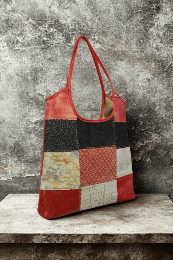 Borsa in vera Pelle "Riviera" - Lavorazione patchwork - Multicolor variante 12 - YULUBAGS