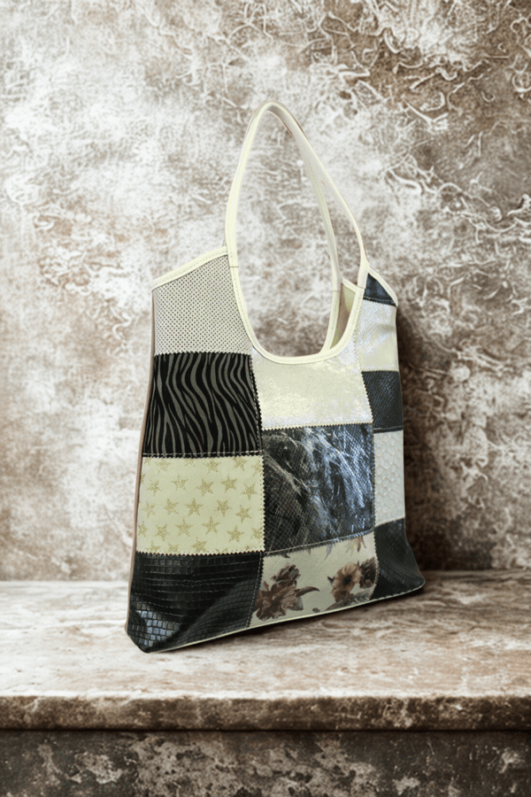 Borsa in vera Pelle "Riviera" - Lavorazione patchwork - Multicolor variante 17 - YULUBAGS