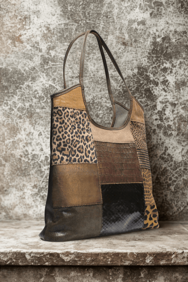 Borsa in vera Pelle "Riviera" - Lavorazione patchwork - Multicolor variante 9 - YULUBAGS