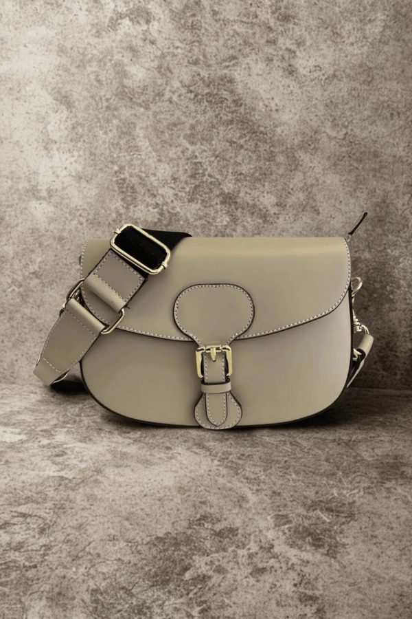 Borsa in vera Pelle "Fiore" - Elegantissima Pelle Liscia Alta Qualità - Colore Beige - YULUBAGS