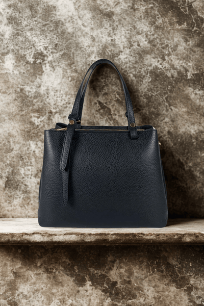 Borsa in vera Pelle "Elysia" - Design e rifiniture Alta Qualità - Colore Nero - YULUBAGS