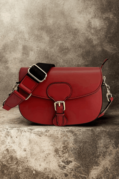 Borsa in vera Pelle "Fiore" - Elegantissima Pelle Liscia Alta Qualità - Colore Rosso - YULUBAGS