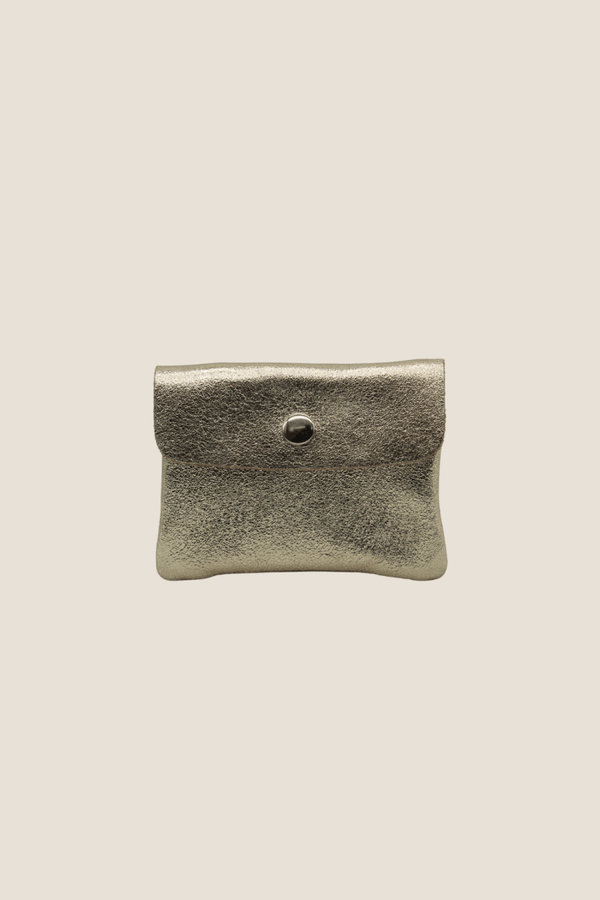Portamonete in vera Pelle - Colore Laminato Oro - YULUBAGS