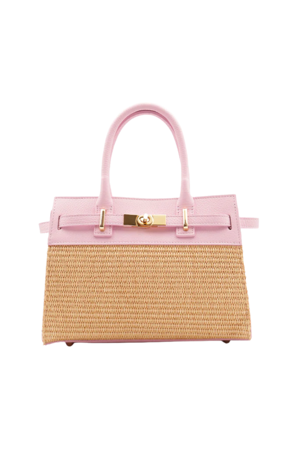 Elba - Eleganza Strutturata in Rafia e Pelle - colore Rosa