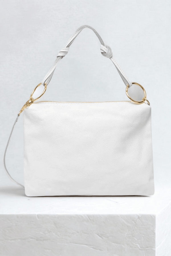 Borsa in vera Pelle "Nives" - Capiente Busta e pochette in pelle - Colore Bianco - YULUBAGS