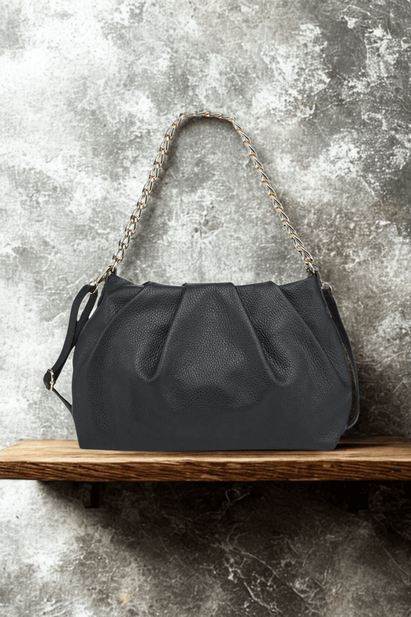Borsa in vera Pelle "Ondina" - Morbidissima pelle - Colore Nero - YULUBAGS