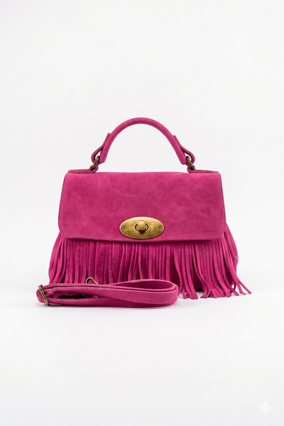 Sbirulino – Postina Camoscio con Frange - Colore Fucsia