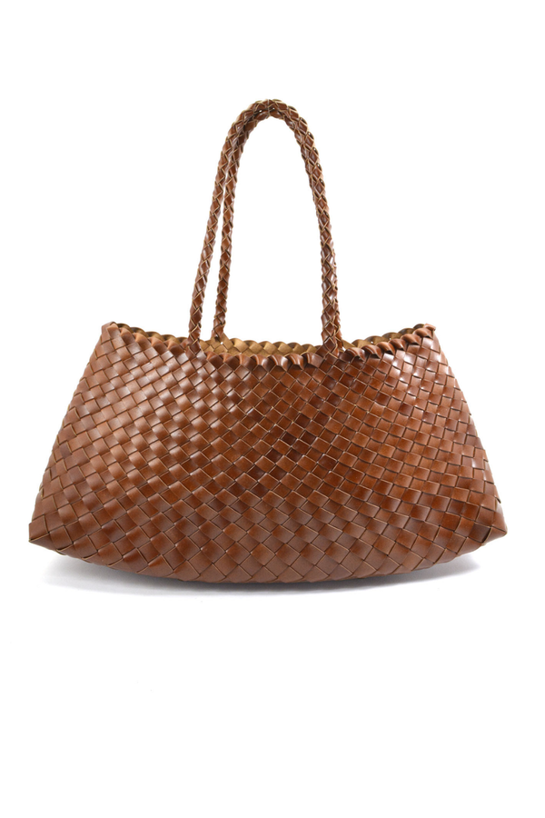 Intreccio di Flora - Borsa in Vacchetta Intrecciata - Colore Cognac