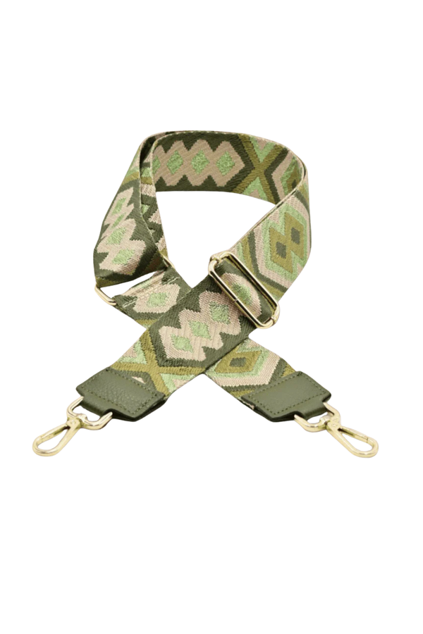 Tracolla Diva - rinnova ogni borsa con un tocco di colore - Rombi Verde Militare