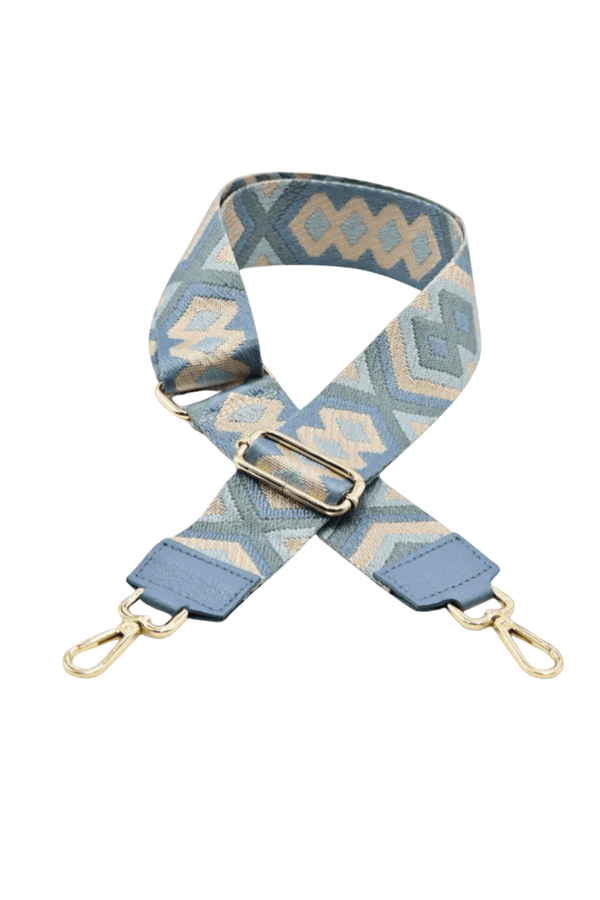 Tracolla Diva - rinnova ogni borsa con un tocco di colore - Rombi Celeste