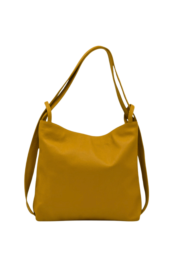 Borsa Zaino 2 in 1 "Valora" - La praticità di uno zaino e l'eleganza di una borsa - Colore Giallo Senape