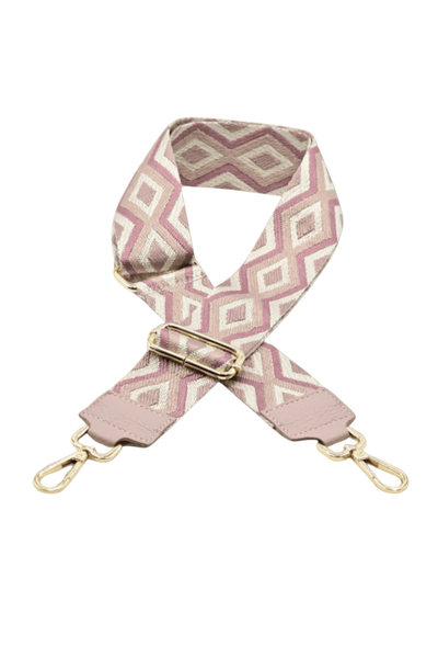 Tracolla Diva - rinnova ogni borsa con un tocco di colore - Rombi Rosa Cipria