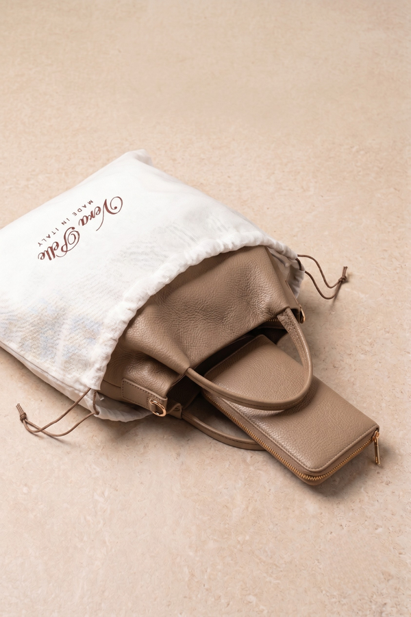 Kit Exclusive Aurora & Allegra - Borsa a Mano/Tracolla e Portafoglio - colore Fango