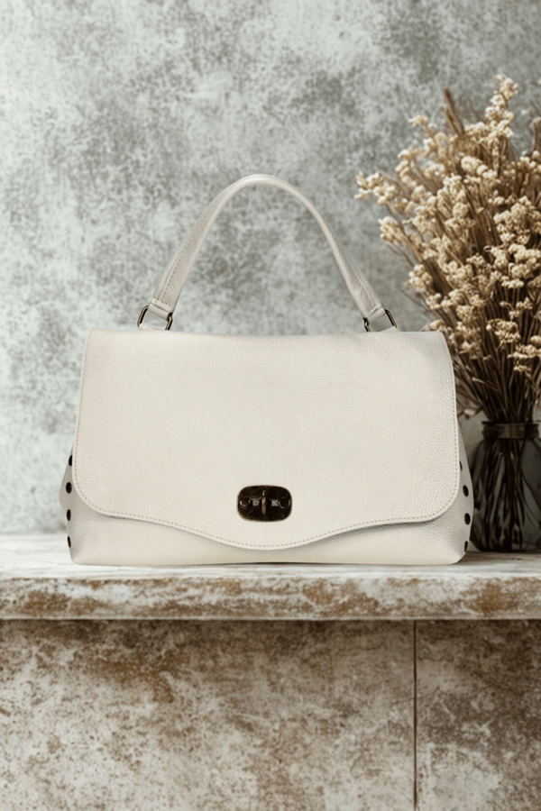 Borsa in vera Pelle "Cassiopeia" - Postina spaziosa ed elegante - Colore Beige - YULUBAGS