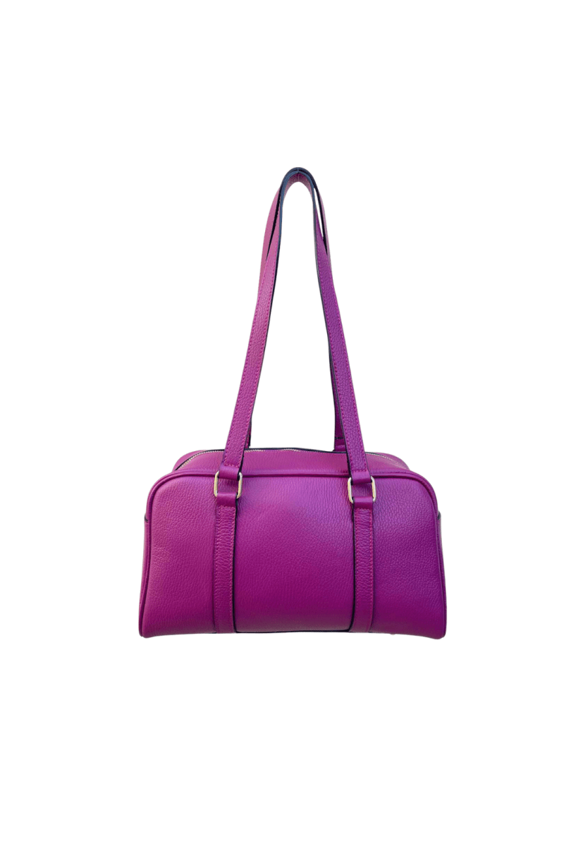 Borsa Vera Pelle "Allegra" Elegante Bauletto - colore Ciclamino - YULUBAGS