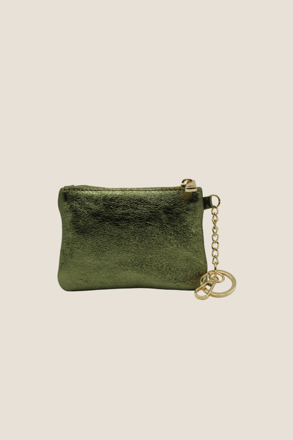 Portachiavi Portamonete in vera Pelle - Colore Laminato Verde - YULUBAGS