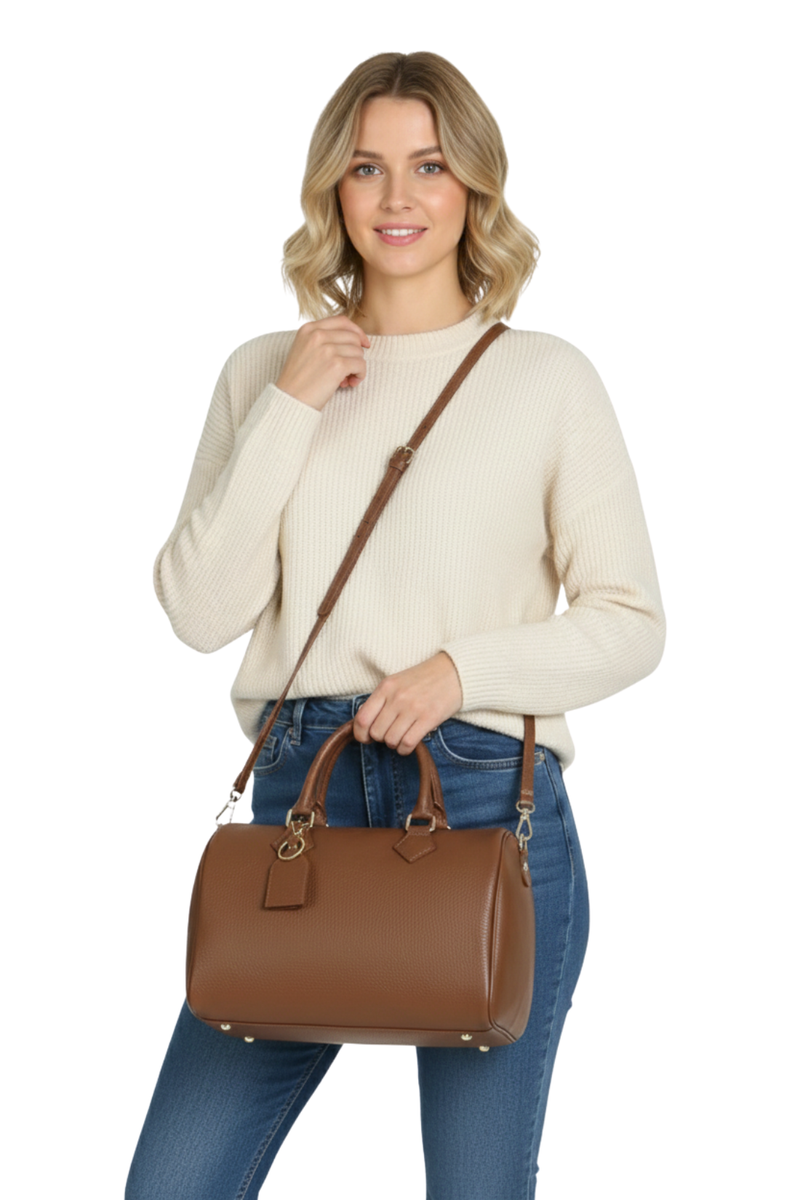 Avventura - Borsa Bauletto in vera Pelle - Colore Marrone