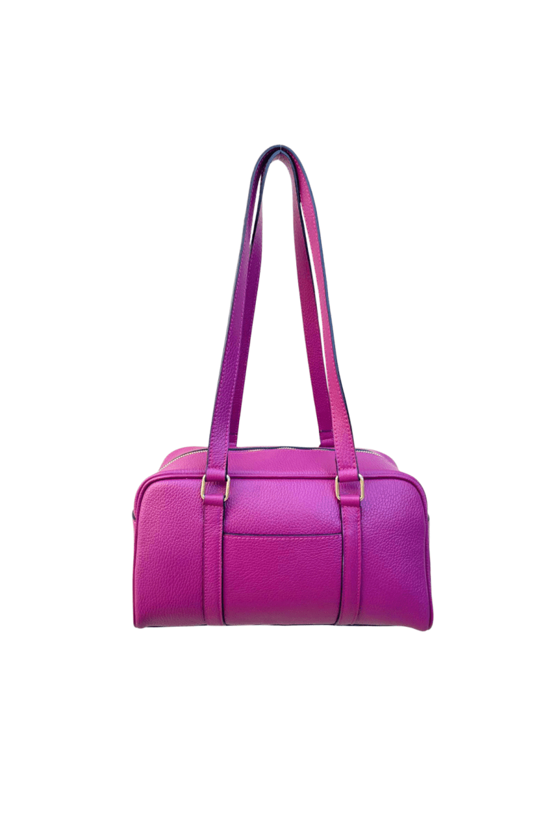 Borsa Vera Pelle "Allegra" Elegante Bauletto - colore Ciclamino - YULUBAGS