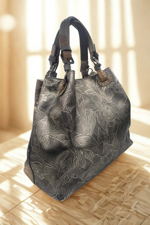 Flamingo – Borsa Donna Patchwork in Vera Pelle Artigianale – Modello 09