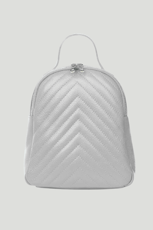 Zaino in vera Pelle "Dico" - Trapuntato - Colore Bianco - YULUBAGS