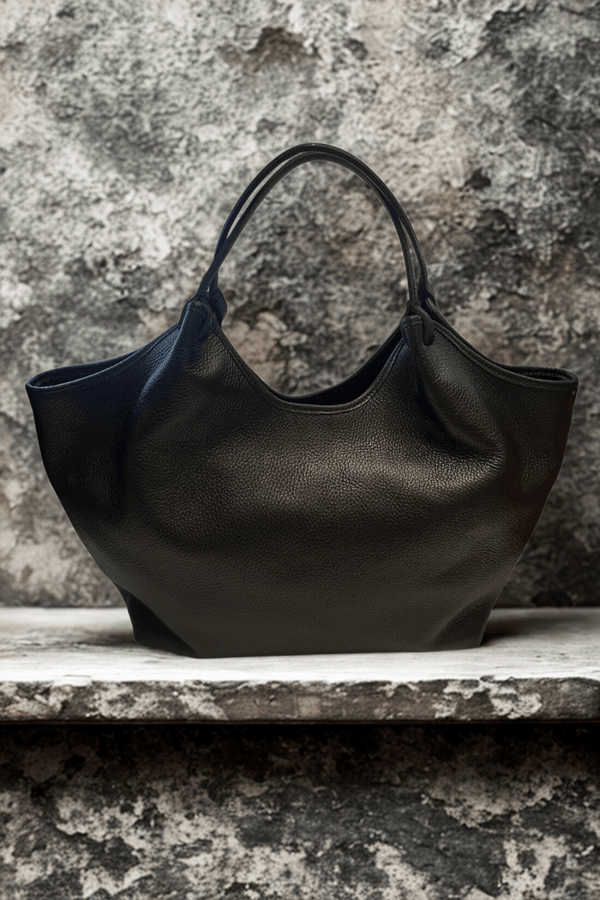 Borsa in vera Pelle "Cleo" - Borsa grande - Colore Nero - YULUBAGS