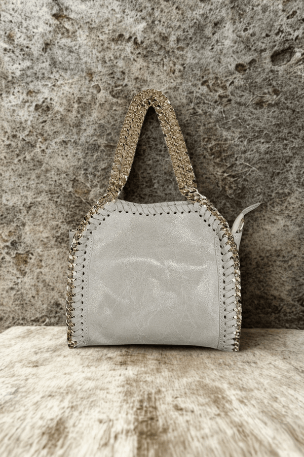 Borsa in vera Pelle "Elettra" - Pelle spazzolata - Colore Bianca - YULUBAGS