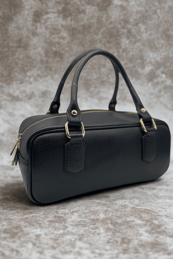 Borsa in vera Pelle "Caravella" - Elegante e Pratica - Colore Nero - YULUBAGS