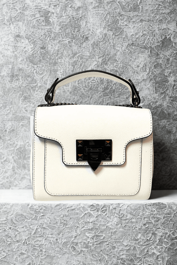 Borsa in vera Pelle "Iride" - Con catena e doppio scomparto - Colore Bianco - YULUBAGS