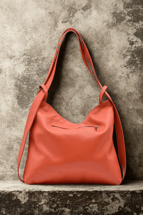 Borsa Zaino 2 in 1 "Valora" - La praticità di uno zaino e l'eleganza di una borsa - Colore Arancione - YULUBAGS