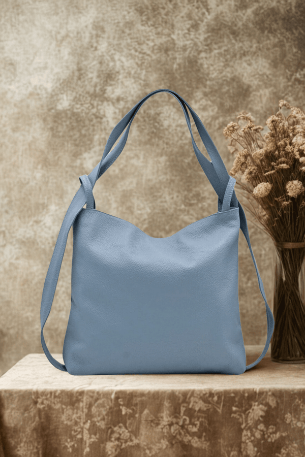 Borsa Zaino 2 in 1 "Valora" - La praticità di uno zaino e l'eleganza di una borsa - Colore Celeste - YULUBAGS