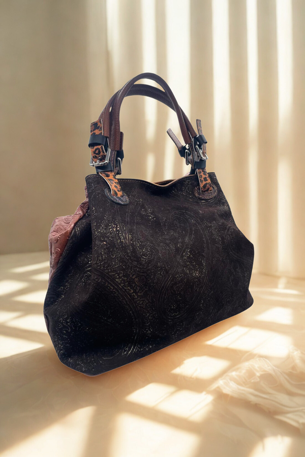 Flamingo – Borsa Donna Patchwork in Vera Pelle Artigianale – Modello 50