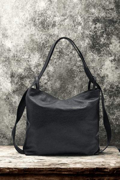 Borsa Zaino 2 in 1 "Valora" - La praticità di uno zaino e l'eleganza di una borsa - Colore Nero - YULUBAGS