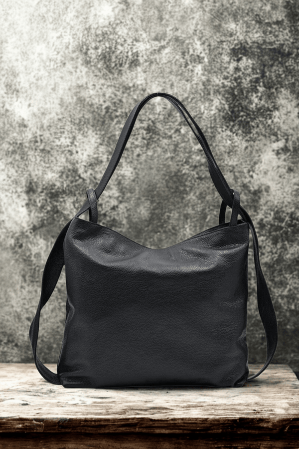 Borsa Zaino 2 in 1 "Valora" - La praticità di uno zaino e l'eleganza di una borsa - Colore Nero - YULUBAGS