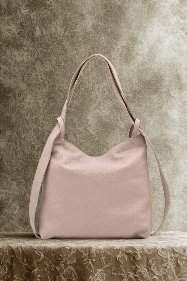 Borsa Zaino 2 in 1 "Valora" - La praticità di uno zaino e l'eleganza di una borsa - Colore Rosa Cipria - YULUBAGS
