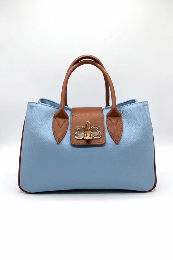 Ametista - Elegante e Funzionale alta qualità - Colore Celeste / Cuoio