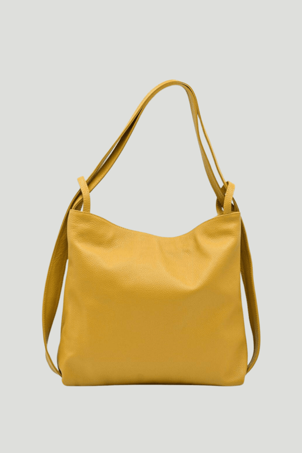 Borsa Zaino 2 in 1 "Valora" - La praticità di uno zaino e l'eleganza di una borsa - Colore Giallo - YULUBAGS
