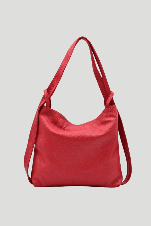 Borsa Zaino 2 in 1 "Valora" - La praticità di uno zaino e l'eleganza di una borsa - Colore Rosso - YULUBAGS