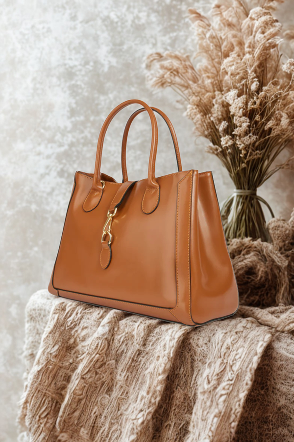 Borsa in vera Pelle "Amazzonia" - Pelle spazzolata - Colore Cuoio