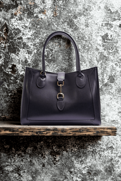 Borsa in vera Pelle "Amazzonia" - Pelle spazzolata - Colore Nero - YULUBAGS