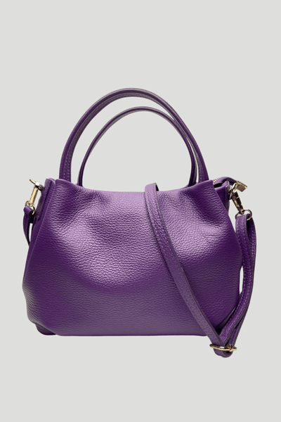 Borsa in vera Pelle "Aurora" - Morbida Pelle - Colore Viola - YULUBAGS