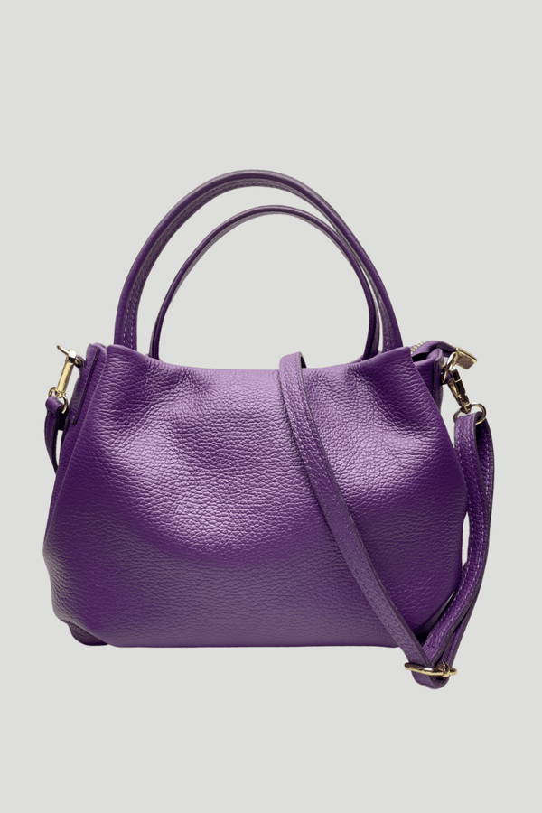 Borsa in vera Pelle "Aurora" - Morbida Pelle - Colore Viola - YULUBAGS